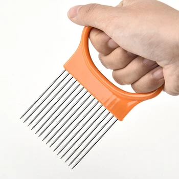 Stainless Steel Onion Needle Onion Fork Vegetables Fruit Slicer Tomato Cutter Cutting Safe Aid Holder Kitchen Accessories Tools
Stainless Steel Onion Needle Onion Fork Vegetables Fruit Slicer Tomato Cutter Cutting Safe Aid Holder Kitchen Accessories Tools