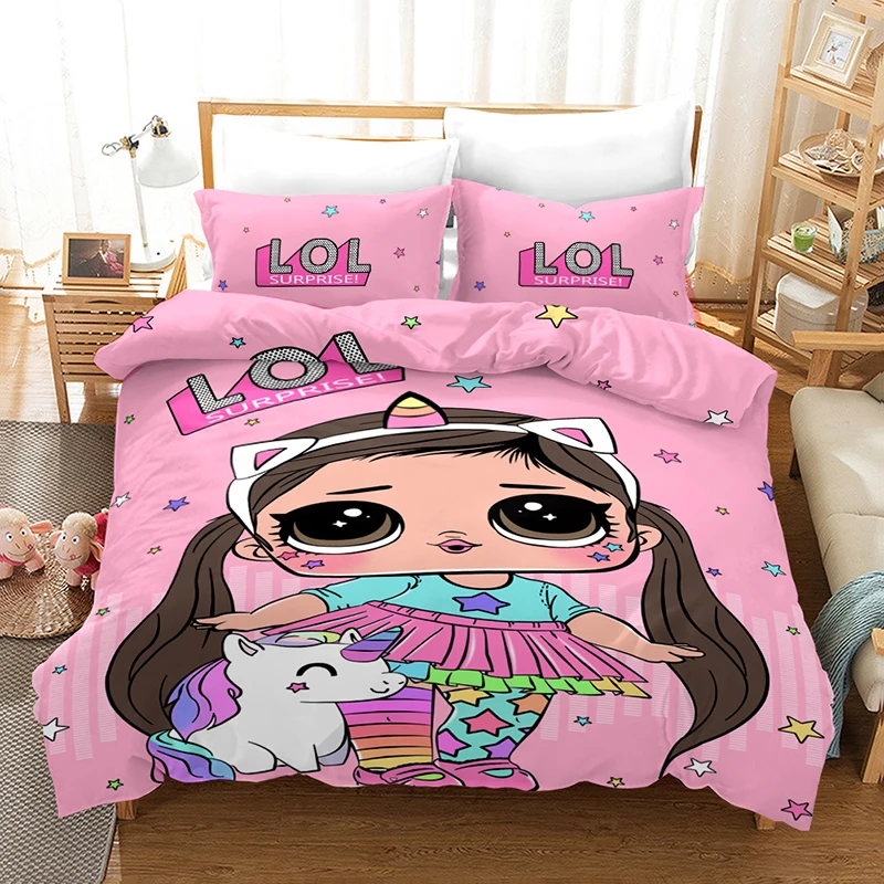Lol Surpriz Bebekler Cocuk Ev Tekstili Yorgan Kapak 3d Karikatur Baskili Desen Yorgan Yatak Setleri Kral Yastik Kilifi Nevresim Bedding Sets Aliexpress