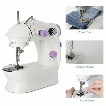 Mini Electric Handheld Sewing Machine Dual Speed Adjustment with Light Foot AC100-240V Double Threads Pendal Sewing Machine 
Mini Electric Handheld Sewing Machine Dual Speed Adjustment with Light Foot AC100-240V Double Threads Pendal Sewing Machine