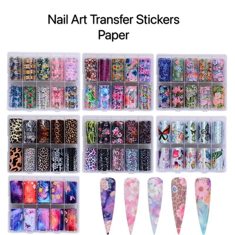 10Pcs/box Nail Foils Sticker Serpentine Leopard Flower Nail Art Transfer Stickers Paper Slide Wraps Decal Nail Decoration
10Pcs/box Nail Foils Sticker Serpentine Leopard Flower Nail Art Transfer Stickers Paper Slide Wraps Decal Nail Decoration