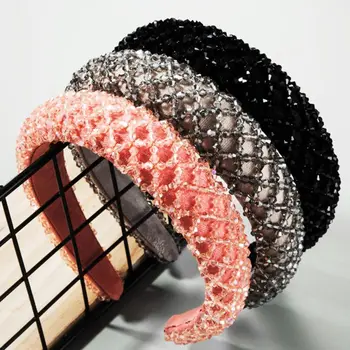 Women Sponge Padded Headband Rhombus Faux Crystal Beads Jewelry Wide Hair Hoop
Women Sponge Padded Headband Rhombus Faux Crystal Beads Jewelry Wide Hair Hoop
