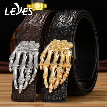 Unique Belt Buckles for Men Gold Ghost Hand Wide Leather Waist Strap Vintage Punk Style Belts Fashion Rock Apparel Accessories
Unique Belt Buckles for Men Gold Ghost Hand Wide Leather Waist Strap Vintage Punk Style Belts Fashion Rock Apparel Accessories