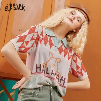 ELFSACK Red Cartoon Jacquard Knitted Casual Pullover Sweaters,Women 2020 Autumn ELF Short Sleeve,Korean Ladies Daily Cute Top
ELFSACK Red Cartoon Jacquard Knitted Casual Pullover Sweaters,Women 2020 Autumn ELF Short Sleeve,Korean Ladies Daily Cute Top