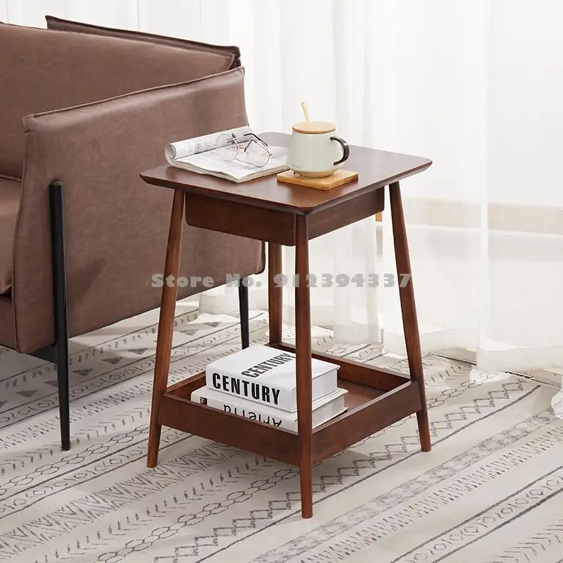 Adika Mcdull Square Table Nordic Solid Wood Sofa Small Side Few Living Room House Corner Modern Simple Coffee | Мебель