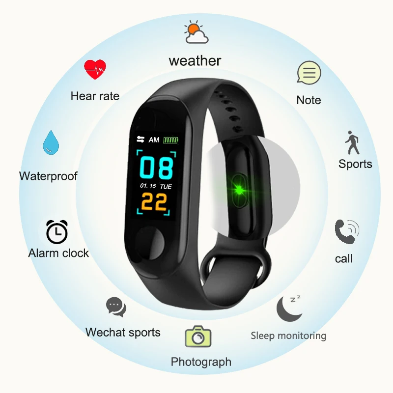Smart Watch Sports Fitness Activity Heart Rate Tracker Blood Pressure wristband IP67 Waterproof band Pedometer for IOS Android
Smart Watch Sports Fitness Activity Heart Rate Tracker Blood Pressure wristband IP67 Waterproof band Pedometer for IOS Android