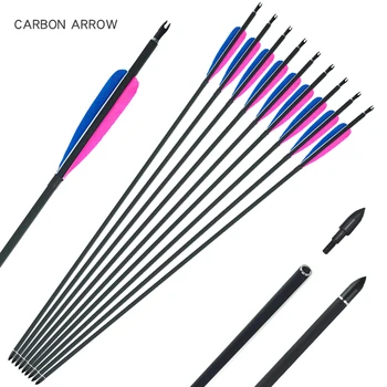 Professional Archery Accessories Carbon Arrows 32in Spine 500/600 Real Feather for Compound/Recurve Bow Outdoor Hunting Shooting
Professional Archery Accessories Carbon Arrows 32in Spine 500/600 Real Feather for Compound/Recurve Bow Outdoor Hunting Shooting