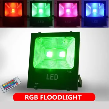 RGB LED Flood light 220v 10W 20W 30W 50W Path lamp Remote 24key Controller Floodlight for Path/Park/Wall/Garden outdoor lighting