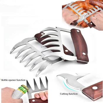 1PC Multifunction Meat Shredder Claws Wooden Handle Stainless Steel Chicken Separator Bottle Opener Cutting BBQ Kitchen Tools 
1PC Multifunction Meat Shredder Claws Wooden Handle Stainless Steel Chicken Separator Bottle Opener Cutting BBQ Kitchen Tools