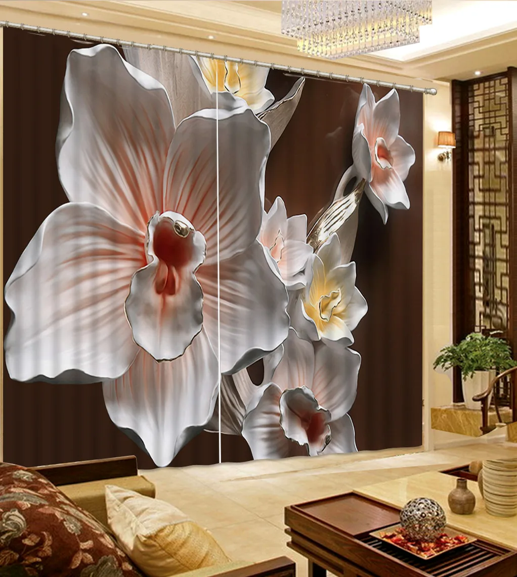 Модные красивые цветы на заказ для гостиной светонепроницаемые шторы спальни