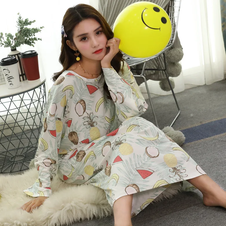 Nightgown Women's Long Sleeve Autumn & Winter White Large Fruit M -Xxl Qmilch Double-Sided Thick
Nightgown Women's Long Sleeve Autumn & Winter White Large Fruit M -Xxl Qmilch Double-Sided Thick