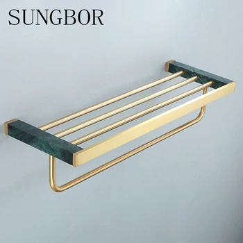 Nordic light luxury brass marble brushed gold towel rack bathroom shelf gold towel rack bathroom pendant
Nordic light luxury brass marble brushed gold towel rack bathroom shelf gold towel rack bathroom pendant
