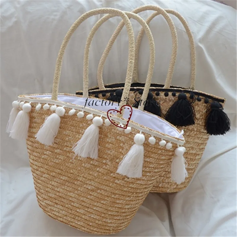 Shoulder Bag Straw Bag Hand-Woven Tassel Decoration Fashion Holiday Travel Women's Bag
Shoulder Bag Straw Bag Hand-Woven Tassel Decoration Fashion Holiday Travel Women's Bag