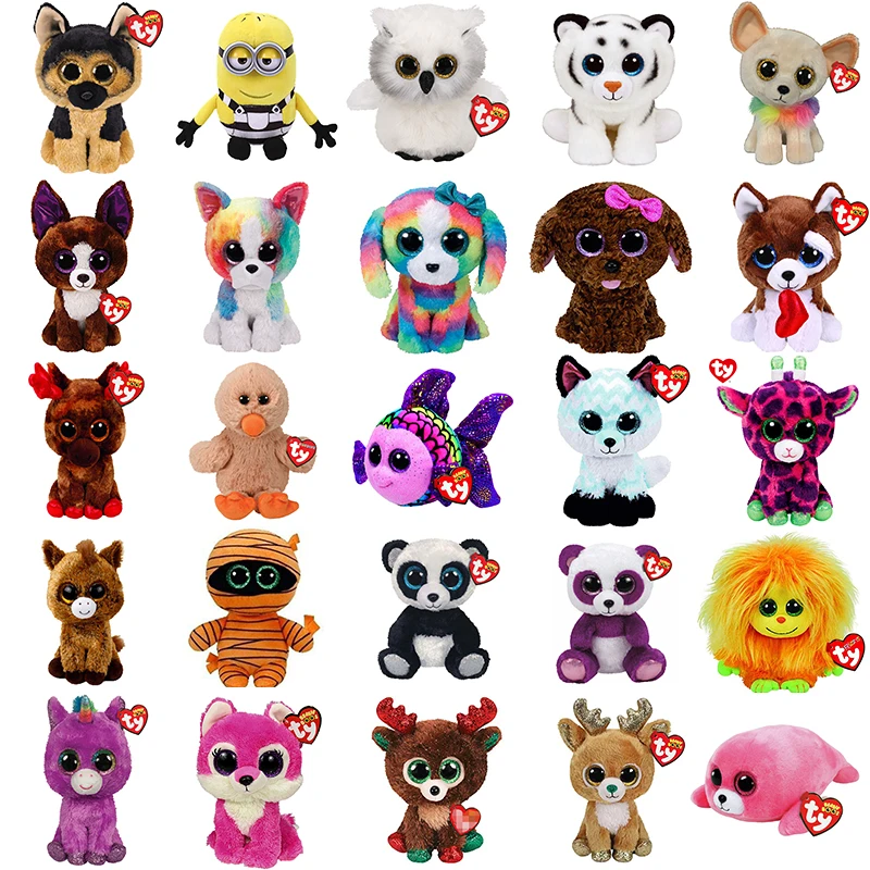 Ty Beanie блестящие глаза Плюшевые Животные Куклы панда Единорог сова Мягкие игрушки