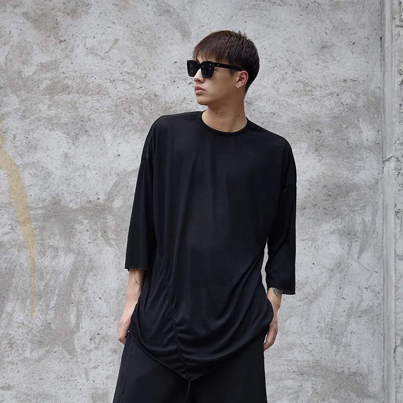 2019 Summer MEN'S Wear Yohji Yamamoto Dark Wind Popular Brand Three-quarter Sleeve T-shirt Men's off-Shoulder Loose-Fit Tee
2019 Summer MEN'S Wear Yohji Yamamoto Dark Wind Popular Brand Three-quarter Sleeve T-shirt Men's off-Shoulder Loose-Fit Tee