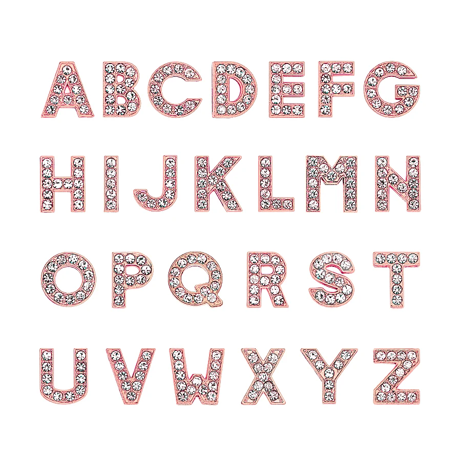10PC/lot Rose Gold 10MM Rhinestones Slide Letter DIY English Alphabet Fit For Pet Collar Keychains Bracelet
10PC/lot Rose Gold 10MM Rhinestones Slide Letter DIY English Alphabet Fit For Pet Collar Keychains Bracelet
