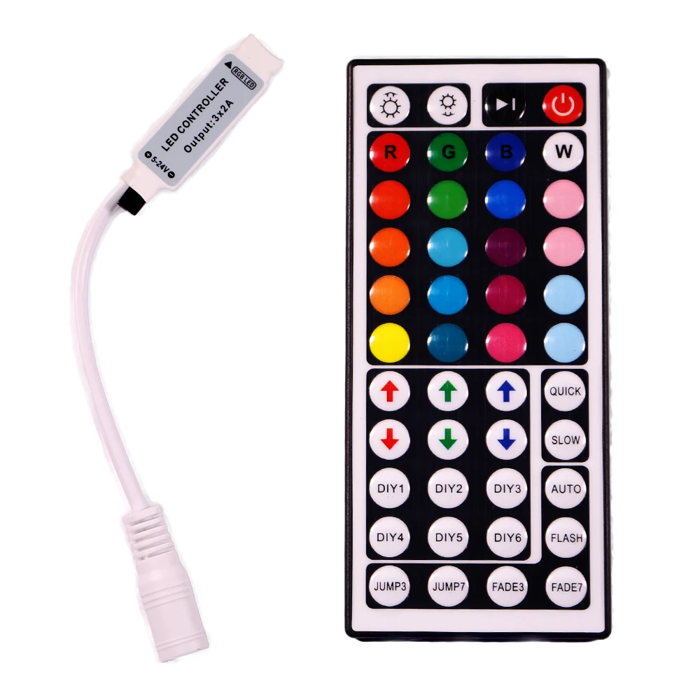 44 Keys Led Controller 24 Keys LED IR RGB Controler LED Lights Controller IR Remote Dimmer DC12V 6A for RGB 3528 5050 LED Strip
44 Keys Led Controller 24 Keys LED IR RGB Controler LED Lights Controller IR Remote Dimmer DC12V 6A for RGB 3528 5050 LED Strip