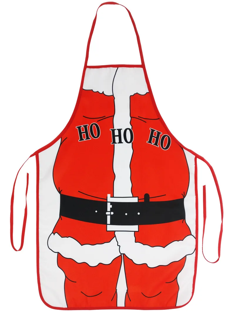 

1 Piece Christmas Funny Kitchen Apron Cartoon Aprons For Adults Women Men Dinner Party 3D Print Cooking Kitchen Apron Decoration