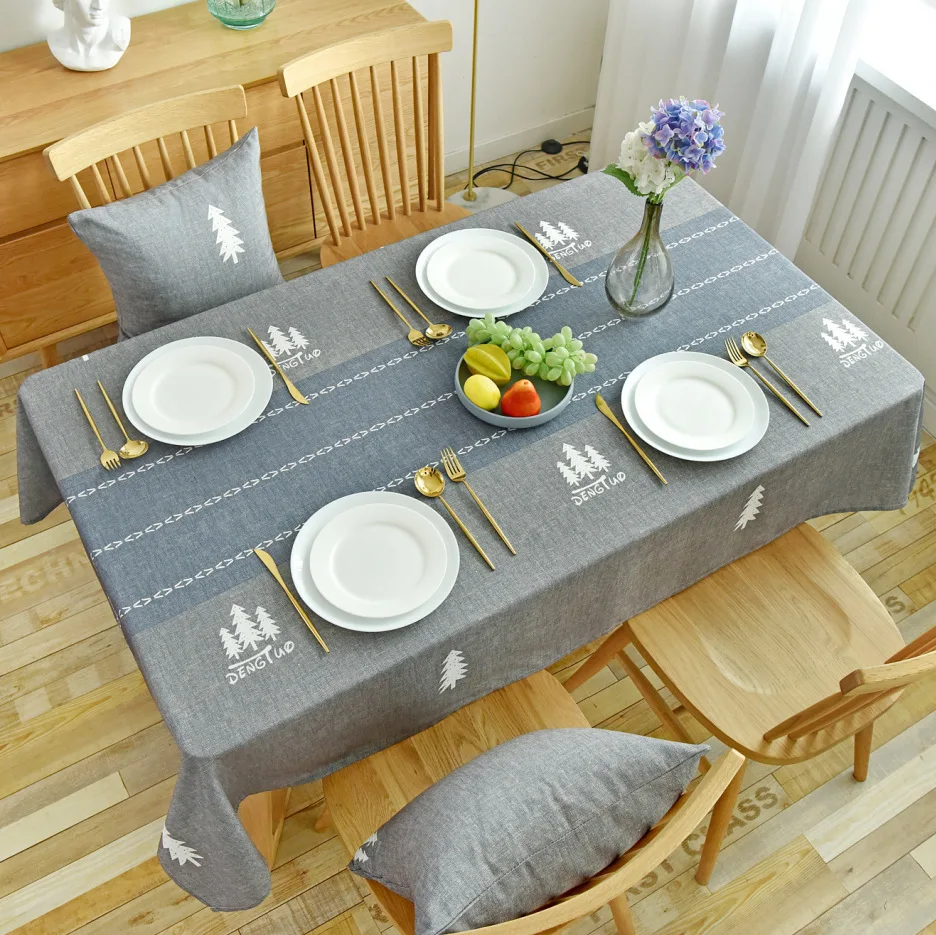 

Europe Tablecloth Waterproof Rectangular Linen Dustproof Anti scald oil proof Tablecloth Home Decorative