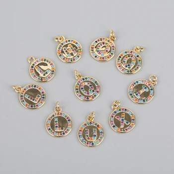10Pcs/Lot Rainbow Zirconia Capital Letter Pendant Jewelry,Gold Ziron 26 Letter Round Charms For Earring Braclet Jewelry Making
10Pcs/Lot Rainbow Zirconia Capital Letter Pendant Jewelry,Gold Ziron 26 Letter Round Charms For Earring Braclet Jewelry Making