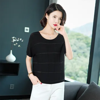 Women's summer new round neck knitted short-sleeved T-shirt 2020 red
Women's summer new round neck knitted short-sleeved T-shirt 2020 red