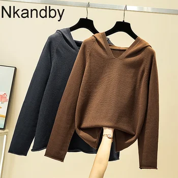Plus Size V-neck Knitted Hooded Sweaters Women 2020 Autumn Trendy Loose Korean Style Female Hoody Pullovers Jumpers Oversize Top 
Plus Size V-neck Knitted Hooded Sweaters Women 2020 Autumn Trendy Loose Korean Style Female Hoody Pullovers Jumpers Oversize Top