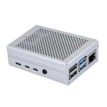Raspberry Pi 4 Aluminum Case with cooling Fan Silver Case Metal Enclosure for RPI 4 Model B