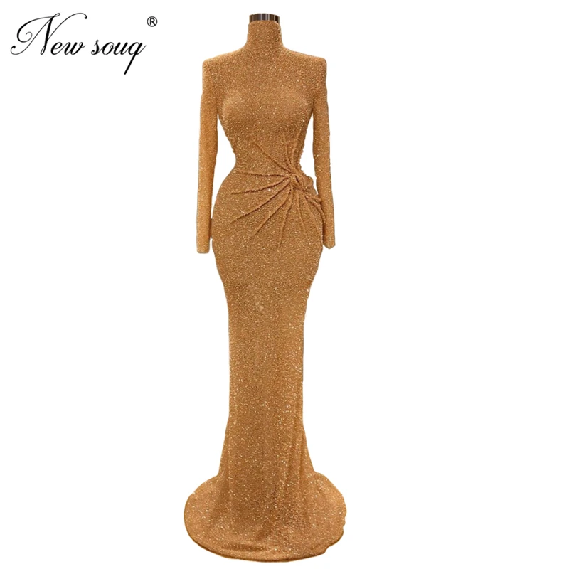 Luxury New Muslim Gold Long Sleeves Evening Dresses Dubai Turkish Arabic Glitter Party Gown Abendkleider Mermaid Prom Dress 2020
Luxury New Muslim Gold Long Sleeves Evening Dresses Dubai Turkish Arabic Glitter Party Gown Abendkleider Mermaid Prom Dress 2020
