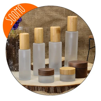 120ml frosted glass Cosmetic container Emulsion spray pump empty bottle cream jar with Eco friendly wood bamboo cap pipette lid
120ml frosted glass Cosmetic container Emulsion spray pump empty bottle cream jar with Eco friendly wood bamboo cap pipette lid