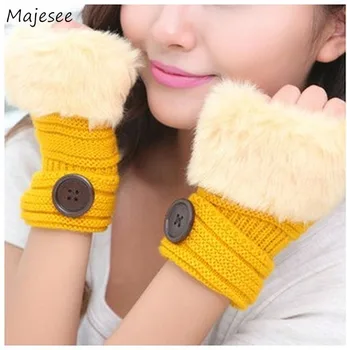 Winter Gloves Women Cute Warm Lovely Button Student Ulzzang Fingerless Trendy Chic Womens Glove Kawaii Knitted Various Color New
Winter Gloves Women Cute Warm Lovely Button Student Ulzzang Fingerless Trendy Chic Womens Glove Kawaii Knitted Various Color New