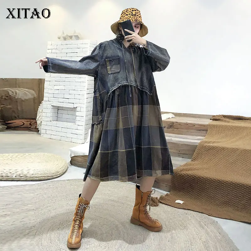 XITAO Tide Patchwork Plaid Pocket Denim Dress Women Clothes 2019 Fashion Match All Korean Plus Size Dress Autumn New WQR1829
XITAO Tide Patchwork Plaid Pocket Denim Dress Women Clothes 2019 Fashion Match All Korean Plus Size Dress Autumn New WQR1829