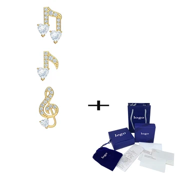 2019 Fashion New Pleasant Pierced Earrings Set Three-in-one Elegant Glare Note Pattern Crystal Female Earrings Jewelry
2019 Fashion New Pleasant Pierced Earrings Set Three-in-one Elegant Glare Note Pattern Crystal Female Earrings Jewelry