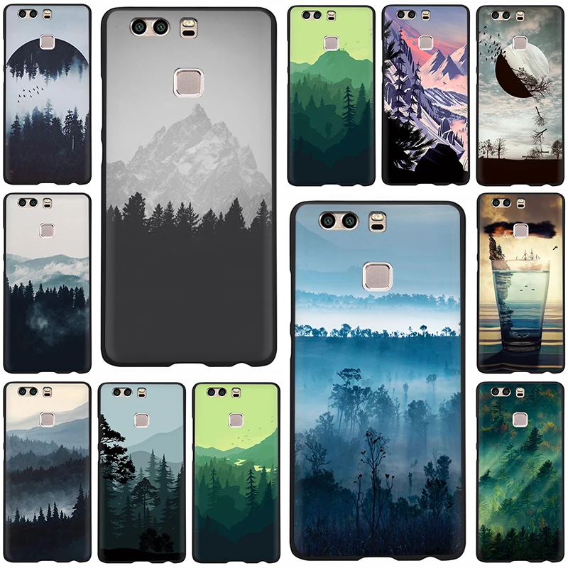 Мягкий силиконовый чехол для телефона с изображением гор пика леса Huawei P8 P9 P10 P20 Mate