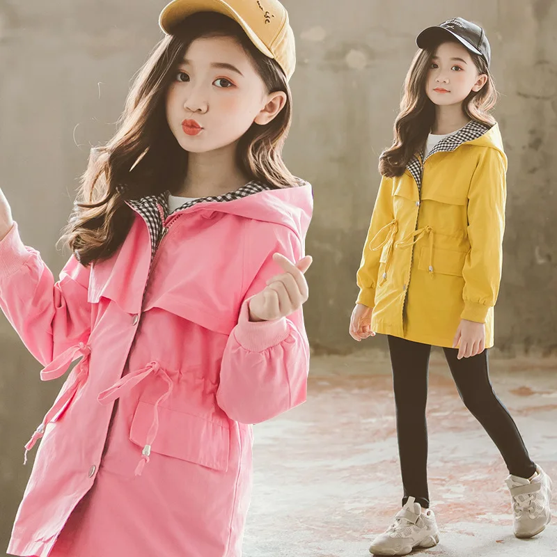 2019 Spring New Arrival Cotton Hooded Trench Coat for Girls Fashion String Pocket Jacket All-match Windbreak Jacket Kids
2019 Spring New Arrival Cotton Hooded Trench Coat for Girls Fashion String Pocket Jacket All-match Windbreak Jacket Kids