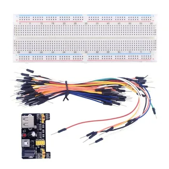 MB102 Breadboard Power Module Solderless Prototype Bread Board Kit with 65 Flexible Jumper Wires Circuit Test PCB Board DIY
MB102 Breadboard Power Module Solderless Prototype Bread Board Kit with 65 Flexible Jumper Wires Circuit Test PCB Board DIY