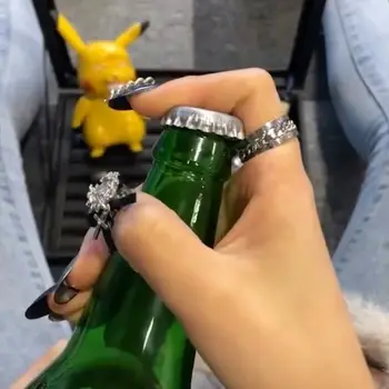 Ring Open Beer Cap Men and Women One-handed Bottle Opener Can Open Wine Bottle Titanium Steel Ring Bar Party Utensils
Ring Open Beer Cap Men and Women One-handed Bottle Opener Can Open Wine Bottle Titanium Steel Ring Bar Party Utensils
