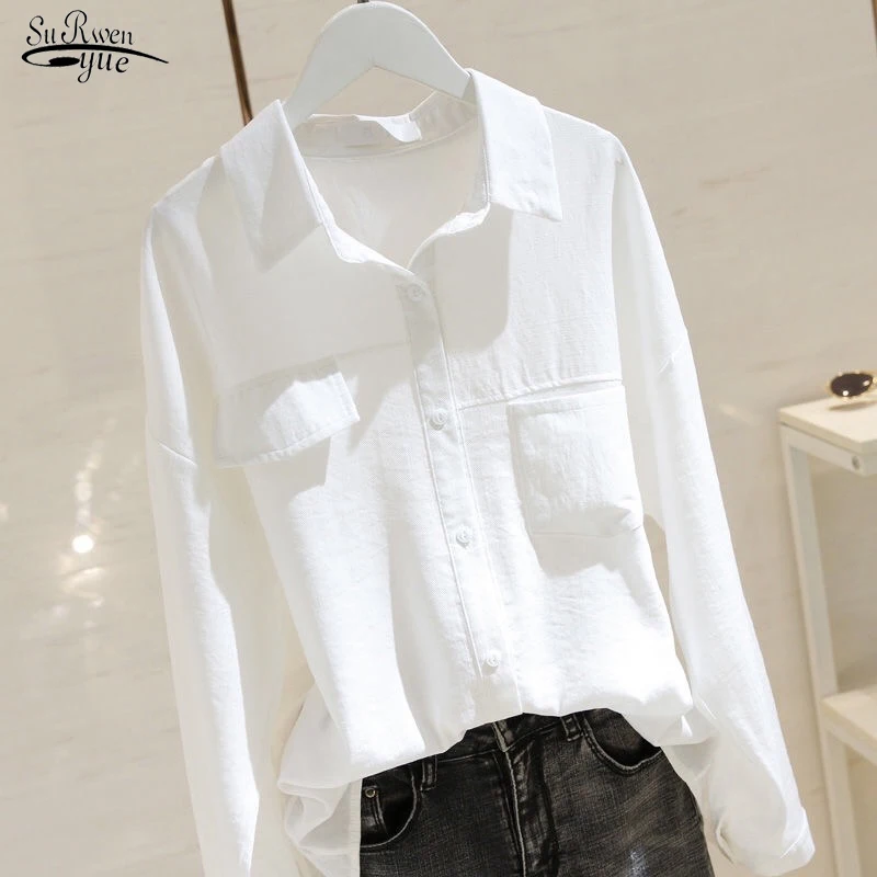 Korean Style Long-Sleeve Shirts Women Cotton Casual White Blouse for Women Solid Vintage Cardigan Women Tops Clothes 8892 50 
Korean Style Long-Sleeve Shirts Women Cotton Casual White Blouse for Women Solid Vintage Cardigan Women Tops Clothes 8892 50