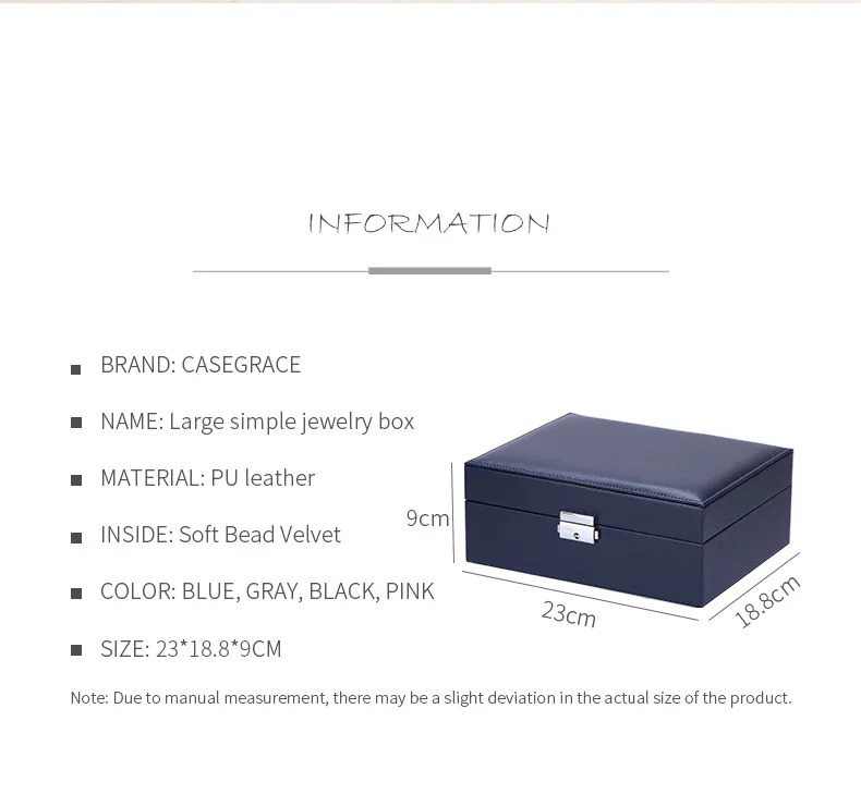 Hdc9bfa4724f44d46a37d01a6bbfcaf6cP Casegrace 2020 Large Velvet Jewelry Storage Case Organizer PU Leather Necklace Ring Earring Jewellery Box Packaging Casket Hdc9bfa4724f44d46a37d01a6bbfcaf6cP