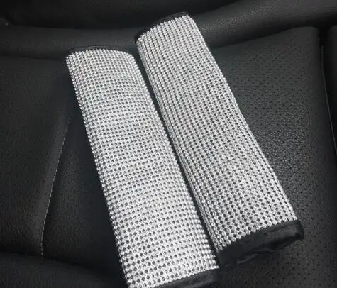 2 Pieces Car Seat Belt Cover Leather Shoulder Pad Crystal Rhinestones Diamond | Автомобили и мотоциклы