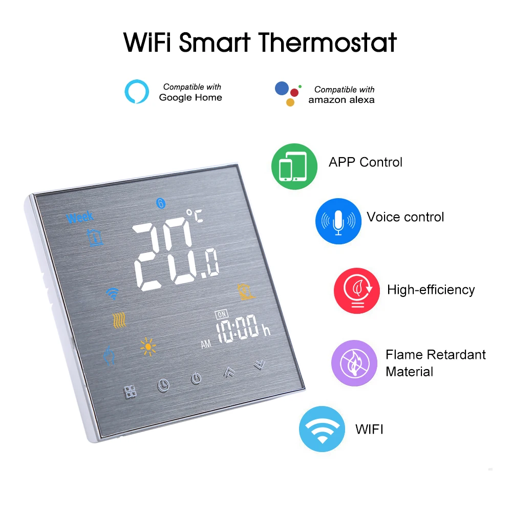 New Smart Thermostat WiFi Thermostat for Water Heating Floors Gas Boiler Temperature Controller Voice Control with Google Home
New Smart Thermostat WiFi Thermostat for Water Heating Floors Gas Boiler Temperature Controller Voice Control with Google Home