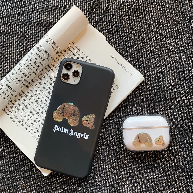 

Cute angels bear silicone soft case for iphone xr x xs max 11 Pro Max 8 7 6 6S Plus teddy bears cover for apple airpods PRO hard