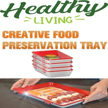 4PCS Clever Tray Creative Food Preservation Tray Plastic Food Storage Container Set Food Fresh Storage Microwave Cover 1/2/3/4PC
4PCS Clever Tray Creative Food Preservation Tray Plastic Food Storage Container Set Food Fresh Storage Microwave Cover 1/2/3/4PC