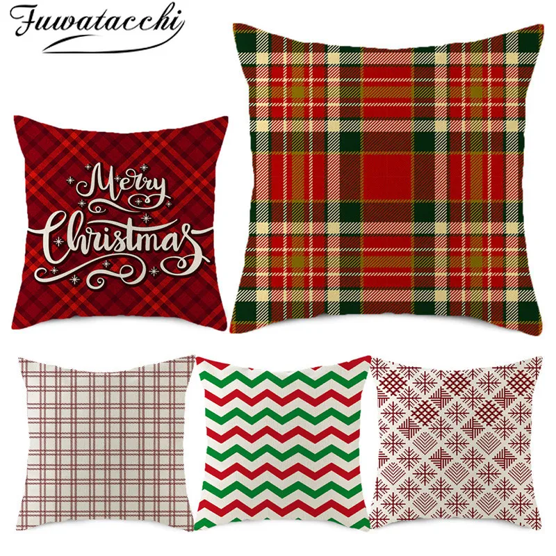 Fuwatacchi Christmas Gift Cushion Cover Linen Throw Pillow Cover Red Plaid Geometric Pillowcase Decoration for Home Sofa 45X45cm
Fuwatacchi Christmas Gift Cushion Cover Linen Throw Pillow Cover Red Plaid Geometric Pillowcase Decoration for Home Sofa 45X45cm