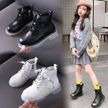 Genuine Leather Kids Martin Boots 2020 Winter Girls Fashion Waterproof Non-slip Ankle Boots Plus Velvet Warm children Snow Boots
Genuine Leather Kids Martin Boots 2020 Winter Girls Fashion Waterproof Non-slip Ankle Boots Plus Velvet Warm children Snow Boots