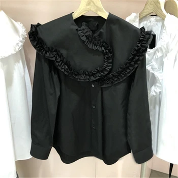 Niche design catwalk Shirt 2020 early Autumn new fashion big lapel pleated wood ear long-sleeved shirt women
Niche design catwalk Shirt 2020 early Autumn new fashion big lapel pleated wood ear long-sleeved shirt women