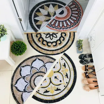Black Marble Pattern Half-round Shap Outdoor Mat Water Absorption Carpet Anti-Slip Bathroom Mats Doormat Home Decorative Rugs
Black Marble Pattern Half-round Shap Outdoor Mat Water Absorption Carpet Anti-Slip Bathroom Mats Doormat Home Decorative Rugs