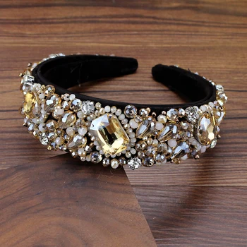 Handmade Luxurious Gold Full Crystal Beaded Baroque Headband Rhinestone Hairbands For Women Wedding Charming Hair Accessories
Handmade Luxurious Gold Full Crystal Beaded Baroque Headband Rhinestone Hairbands For Women Wedding Charming Hair Accessories
