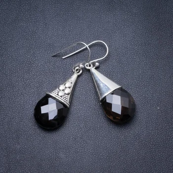 Natural Smoky Quartz Handmade Unique 925 Sterling Silver Earrings 1.5" Y3030
Natural Smoky Quartz Handmade Unique 925 Sterling Silver Earrings 1.5" Y3030