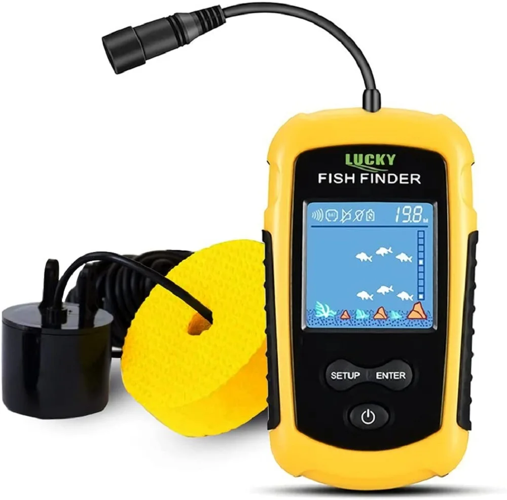 LUCKY Portable Fish Finder Sonar Sensor Color Display Echo Sounder Depth Alarm Transducer Kayak Boat Fishfinder 0.7-100m Fishing
LUCKY Portable Fish Finder Sonar Sensor Color Display Echo Sounder Depth Alarm Transducer Kayak Boat Fishfinder 0.7-100m Fishing