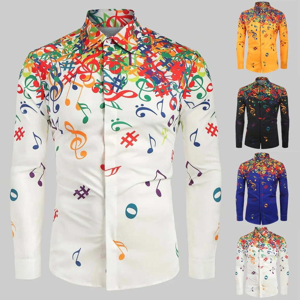 Men Shirt Casual Novelty Musical Note Pattern Long Sleeve Top Blouse Plus Size hawaiian shirt 2XL camisa masculina shirts
Men Shirt Casual Novelty Musical Note Pattern Long Sleeve Top Blouse Plus Size hawaiian shirt 2XL camisa masculina shirts