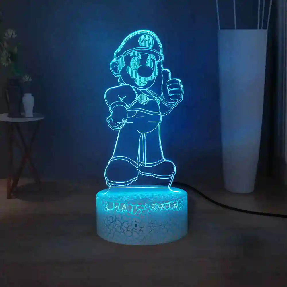 lamp mario cartoon table lamp rgb 7colorful led kids night light